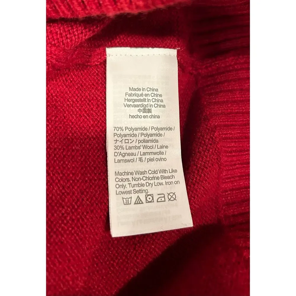NWT J. Crew Red Crew Neck Sweater, Size  L